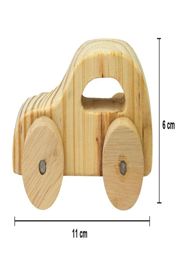 Keebori Wooden Organic Toy Car Push Vehicle 25 mm Thick Natural Handcrafted Toy for Toddlers, Montessori Inspired Safe, Smooth & Durable Wooden Toys Eco-Friendly Baby Toys (CAR) - Image 2